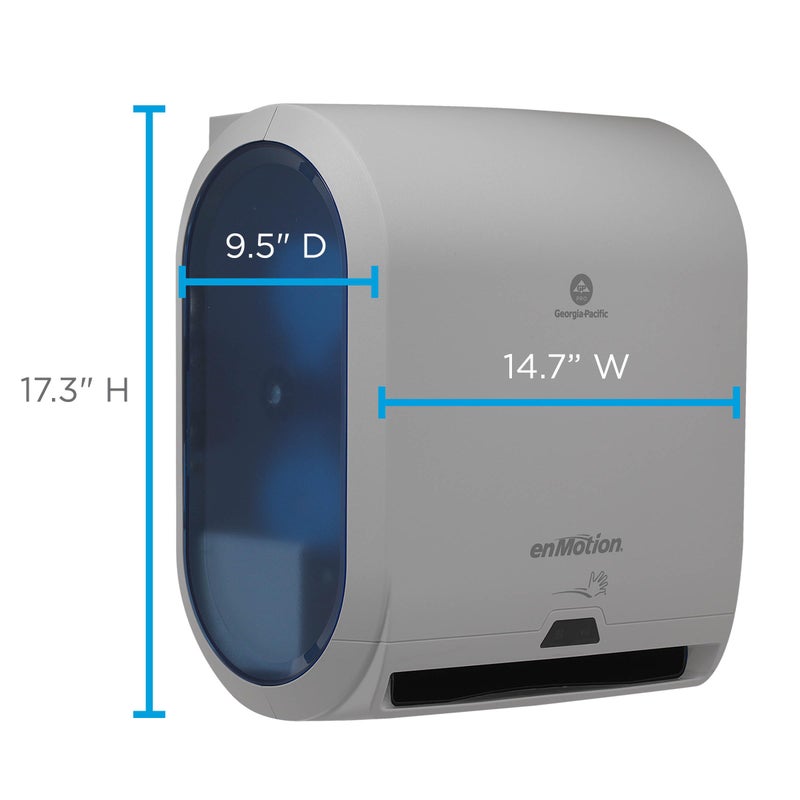enMotion Georgia-Pacific ENMOTIONÂ® 10â€ Automated Touchless Paper Towel Dispenser by GP PRO, Gray, Wall Mount, 1 Dispenser - Image 3